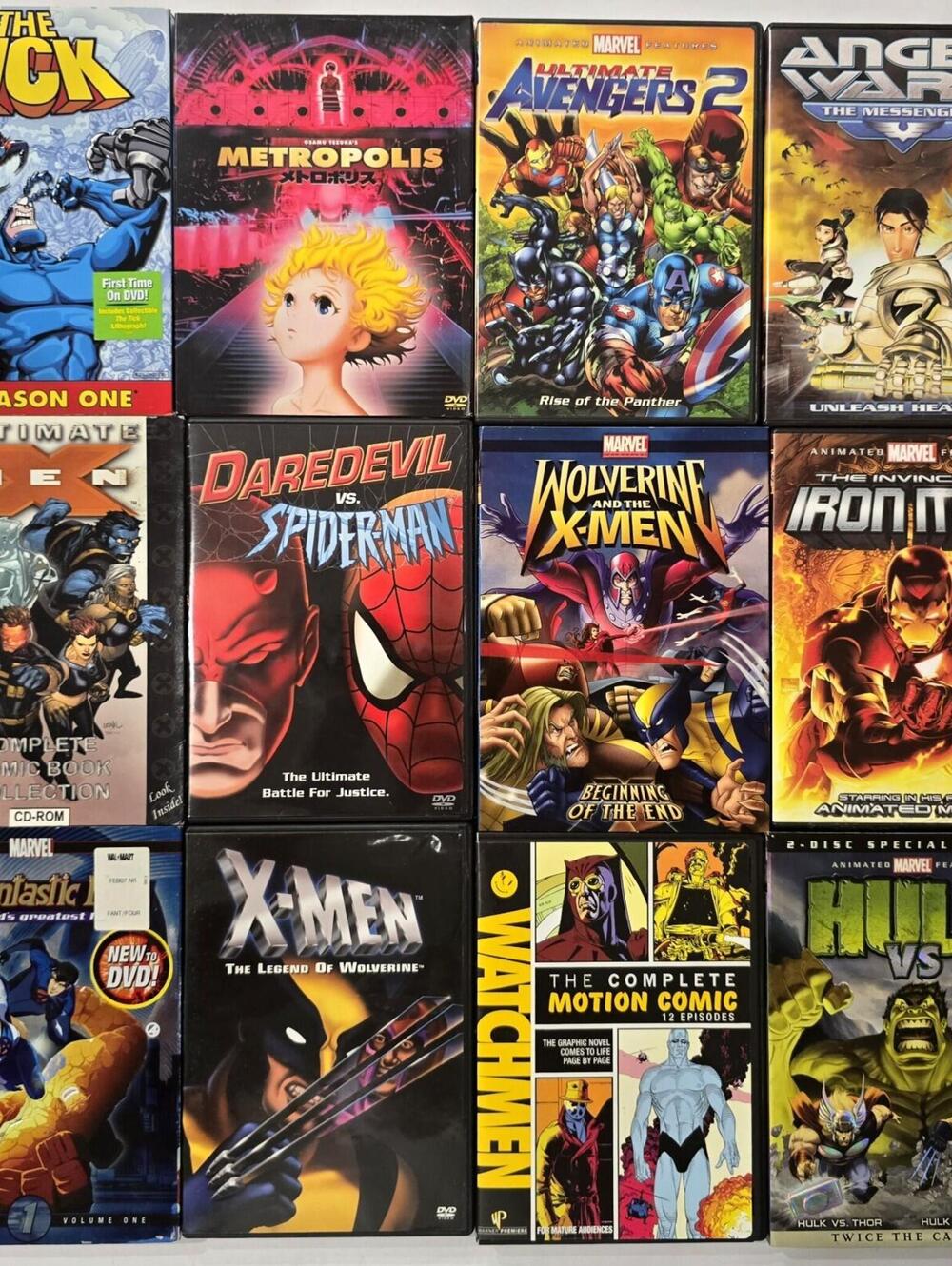 Marvel Animated DVD Lot 16 Discs X-Men Hulk Avengers Iron Man Watchmen